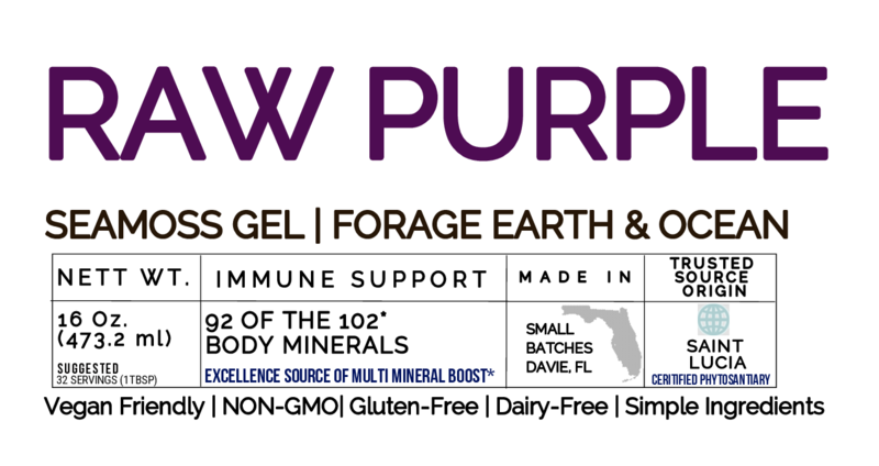 RAW PURPLE ORGANIC SEAMOSS GEL WILD HARVEST 92 MINERAL SUPERFOOD FROM ST. LUCIA