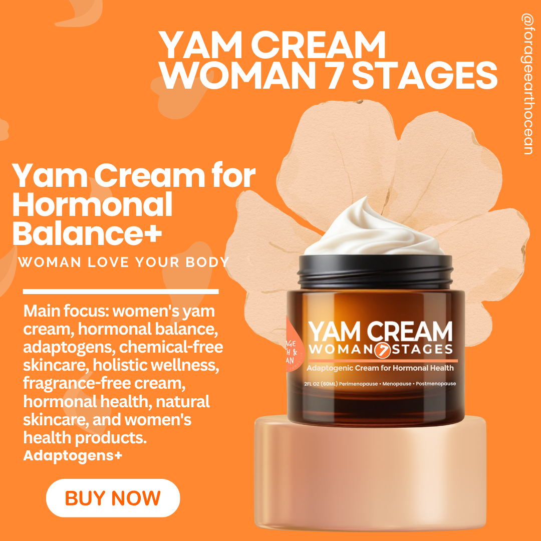 Wild Yam Cream for All Women's | Menopause & PMS Support - Estrogen & Progesterone Free | Proudly HandCrafted & Made in USA Adaptogens- No Harmful Ingredients - Woman 7 Stages 2 oz-