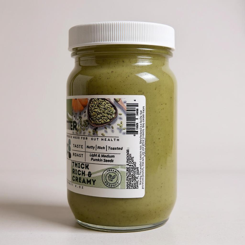 8 oz seed butter jar Side view