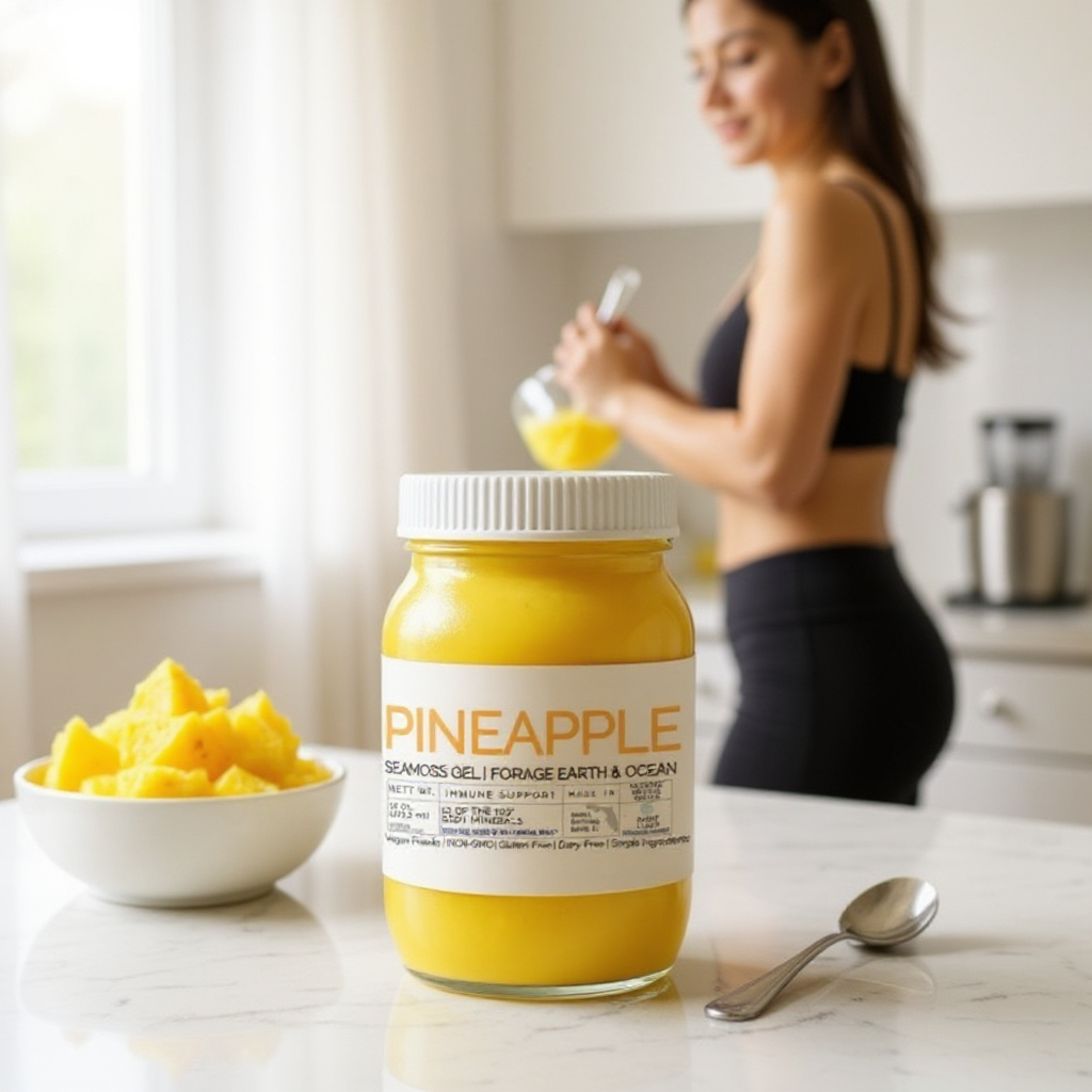 Pineapple Sea Moss Gel – Organic, Wild-Harvested Superfood from St. Lucia (92 Minerals · 16 oz)