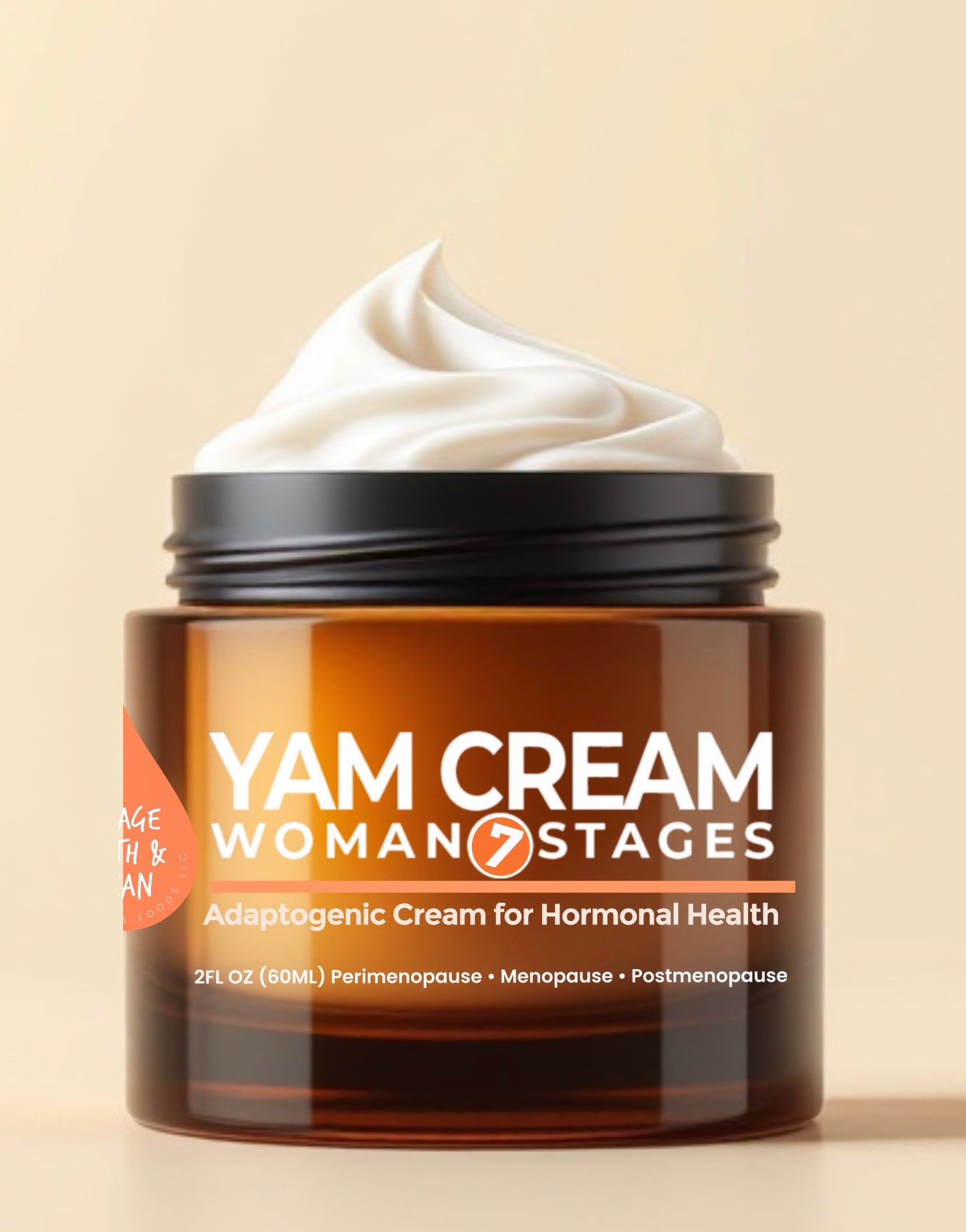 Wild Yam Cream for All Women's | Menopause & PMS Support - Estrogen & Progesterone Free | Proudly HandCrafted & Made in USA Adaptogens- No Harmful Ingredients - Woman 7 Stages 2 oz-