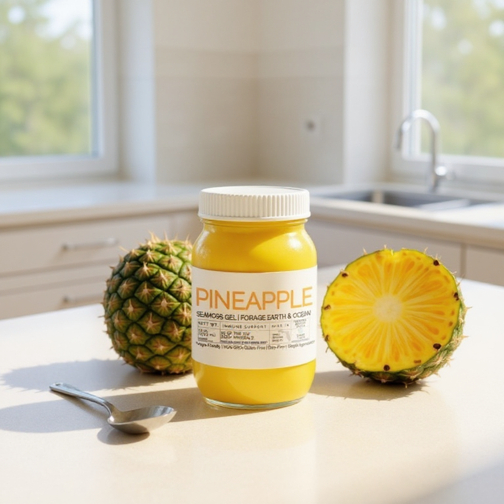 Pineapple Sea Moss Gel – Organic, Wild-Harvested Superfood from St. Lucia (92 Minerals · 16 oz)
