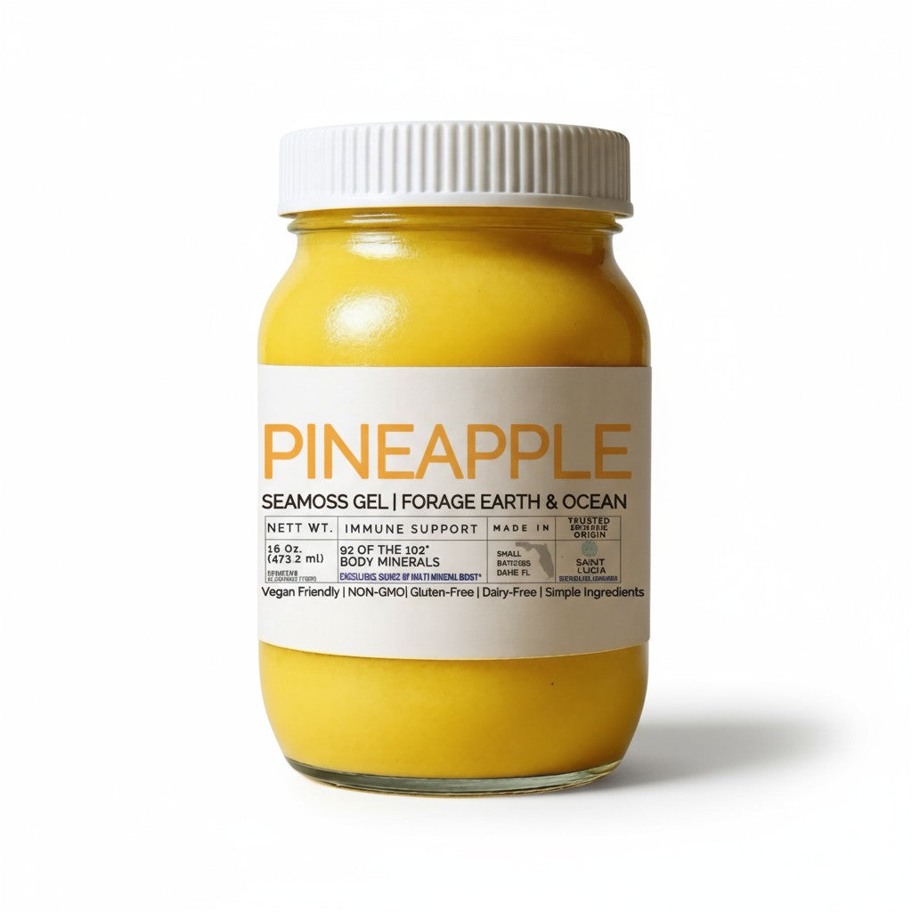 Pineapple Sea Moss Gel – Organic, Wild-Harvested Superfood from St. Lucia (92 Minerals · 16 oz)
