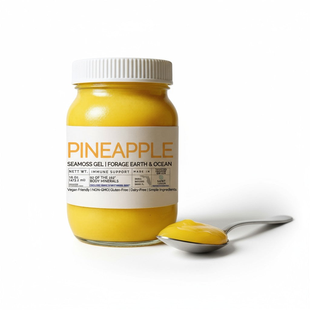 Pineapple Sea Moss Gel – Organic, Wild-Harvested Superfood from St. Lucia (92 Minerals · 16 oz)