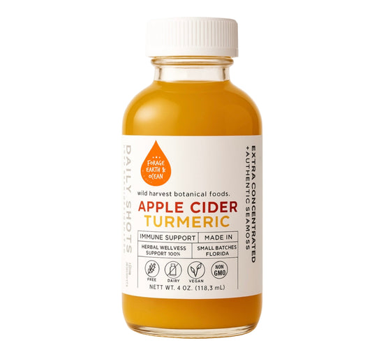 Organic Apple Cider Turmeric Seamoss Syrup 4 oz SEAMOSS WELLNESS SHOT WILD HARVEST 92 MINERAL SUPERFOOD FROM ST. LUCIA