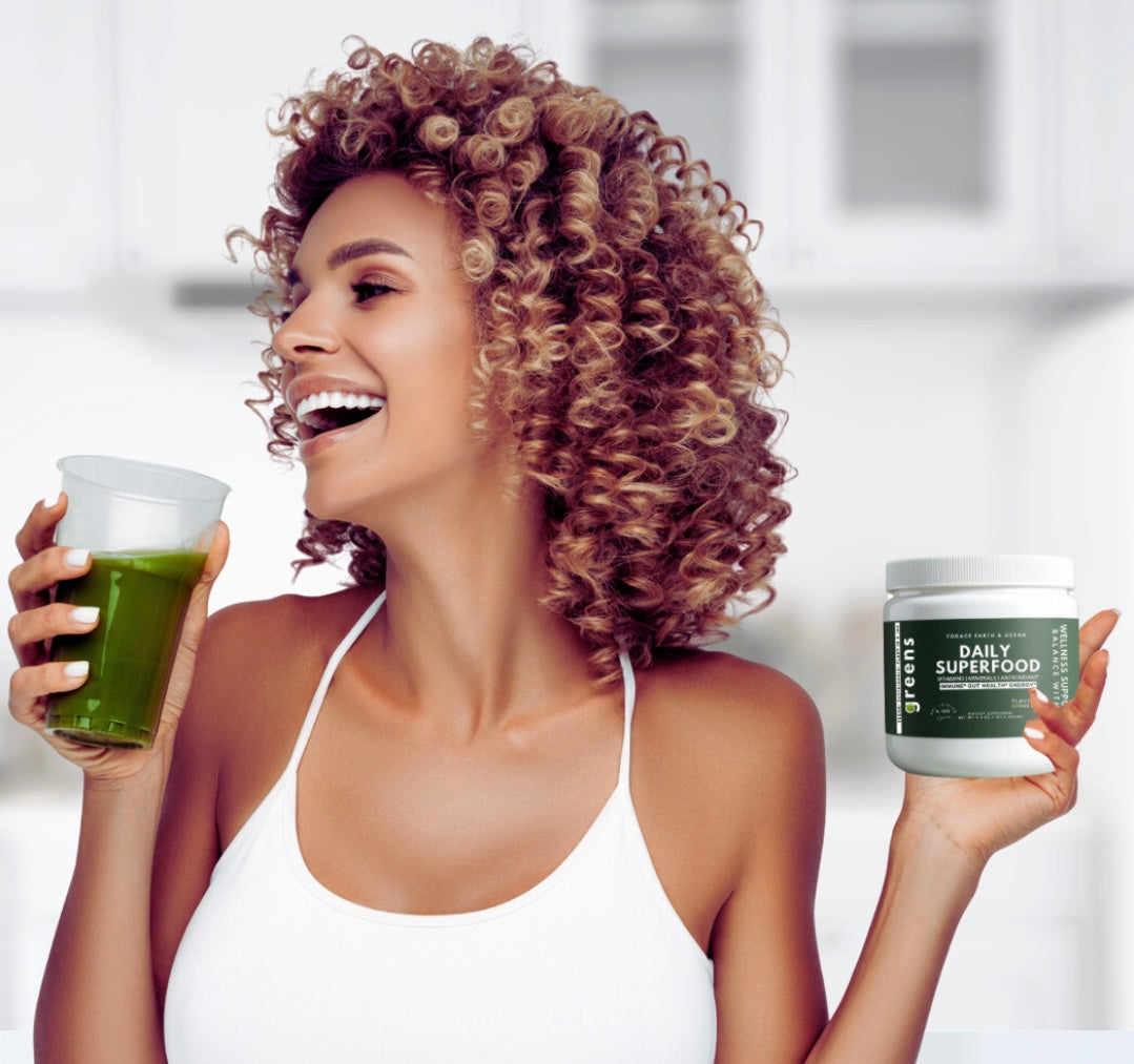Daily 100% Plant Based Daily SuperGreen Powder - 30+ Super Ingredients. 1 Scoop. Zero Compromise.