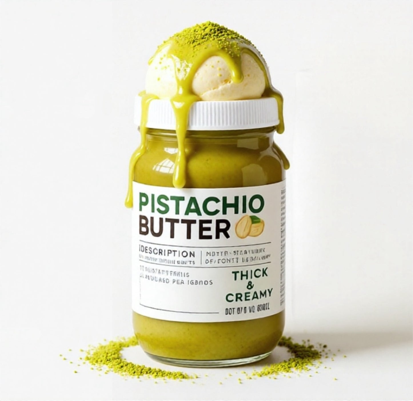 Pistachio Luxe – Gourmet Nut Butter with Coconut MCT & Medjool Dates 8 oz