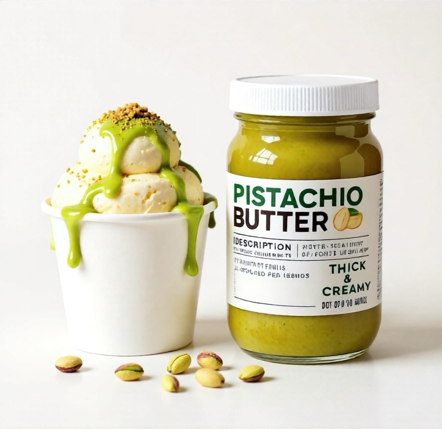 Pistachio Luxe – Gourmet Nut Butter with Coconut MCT & Medjool Dates 8 oz