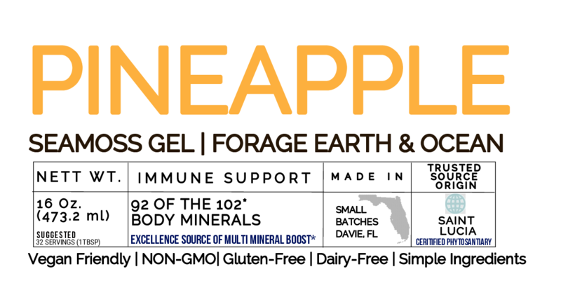 Pineapple Sea Moss Gel – Organic, Wild-Harvested Superfood from St. Lucia (92 Minerals · 16 oz)