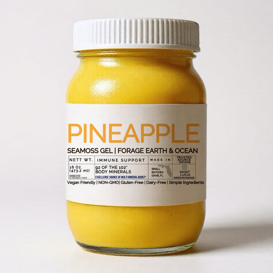 Pineapple Sea Moss Gel – Organic, Wild-Harvested Superfood from St. Lucia (92 Minerals · 16 oz)