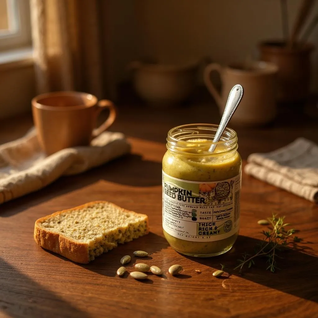 organic pumpkin seed butter on toast