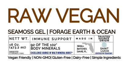 RAW VEGAN ORGANIC SEAMOSS GEL WILD HARVEST 92 MINERAL SUPERFOOD FROM ST. LUCIA