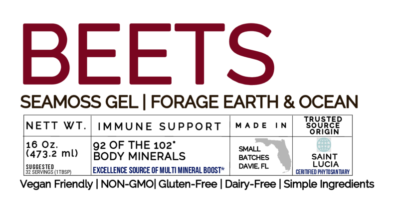 Beet Sea Moss Gel – Organic, Wild-Harvested Superfood from St. Lucia (92 Minerals ·16 oz)
