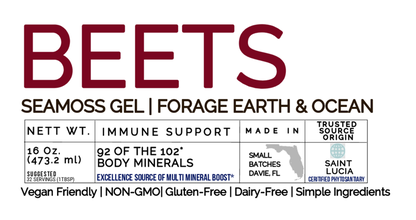 Beet Sea Moss Gel – Organic, Wild-Harvested Superfood from St. Lucia (92 Minerals ·16 oz)