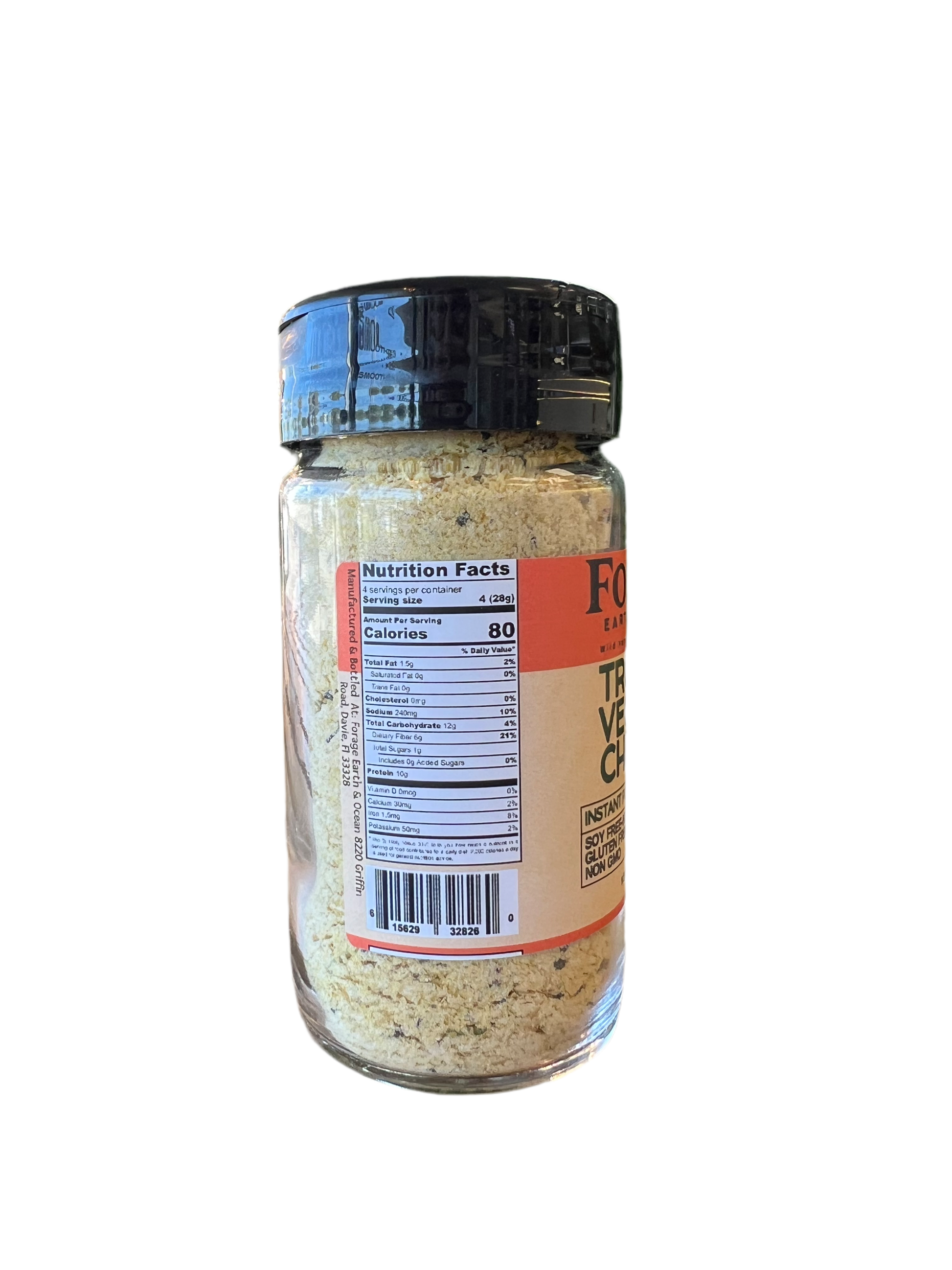 Vegan Instant Truffle Cheese Powder made from premium organic ingredients, featuring black garlic, fermented truffle, and rosemary. Nut-free, soy-free, dairy-free, and non-GMO.