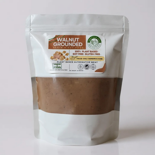 Meet your new go-to plant-based protein: Grounded Walnut Crumbles. Made with just real, whole ingredients — no soy, no gluten, no fake additives. A clean, nutrient-dense alternative to ground meat that cooks, seasons, and satisfies just like the big brands, only better.