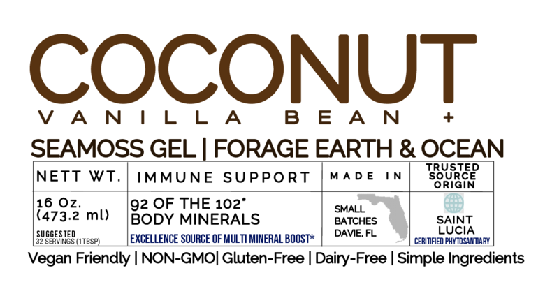 Coconut Vanilla Bean Sea Moss Gel – Organic, Wild-Harvested Superfood (St. Lucia · 92 Minerals · 16 oz)