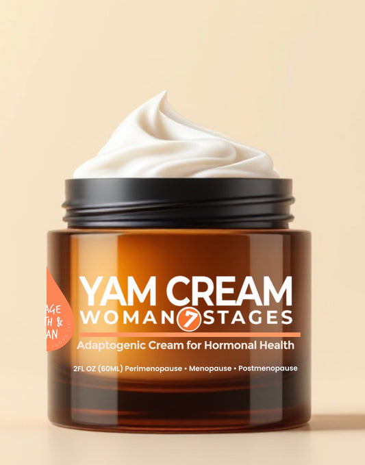 Wild Yam Cream for All Women's | Menopause & PMS Support - Estrogen & Progesterone Free | Proudly HandCrafted & Made in USA Adaptogens- No Harmful Ingredients - Woman 7 Stages 2 oz-