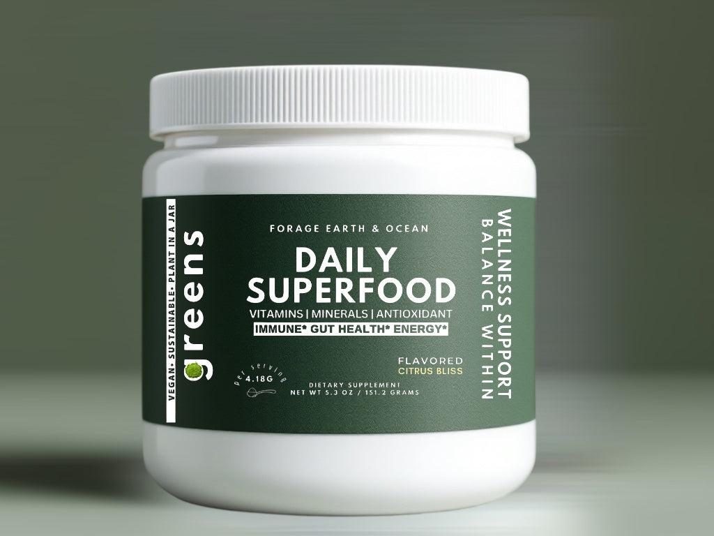 Go Daily Powder Daily 100% Plant Based Daily SuperGreen Powder - 30+ Super Ingredients