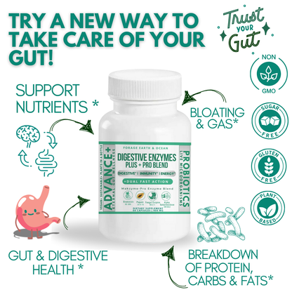 DIGESTIVE ENZYMES PLUS + PRO BLEND (GUT SUPPORT*)