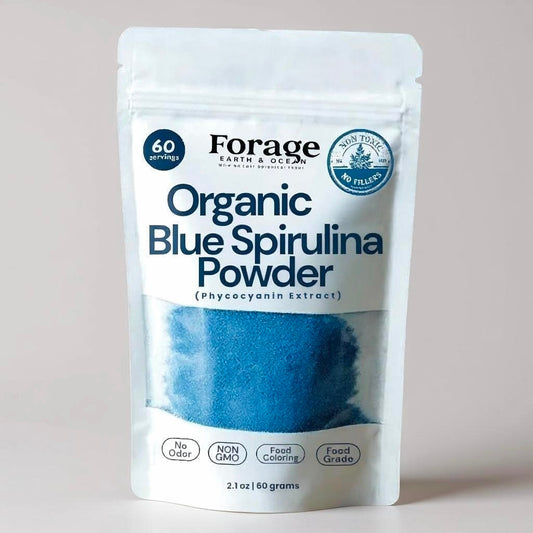 Organic Blue Spirulina Powder (Phycocyanin Extract) - 60 Servings - Vegan, Non-GMO, Gluten-Free, Dairy-Free - Odorless Organic Food Coloring for Smoothies & Protein Drinks - 2.1 oz
