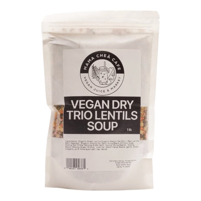 Vegan Dry Trio Lentil Soup 1 lb Ready to Cooked fully seasoned