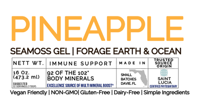 Pineapple Sea Moss Gel – Organic, Wild-Harvested Superfood from St. Lucia (92 Minerals · 16 oz)