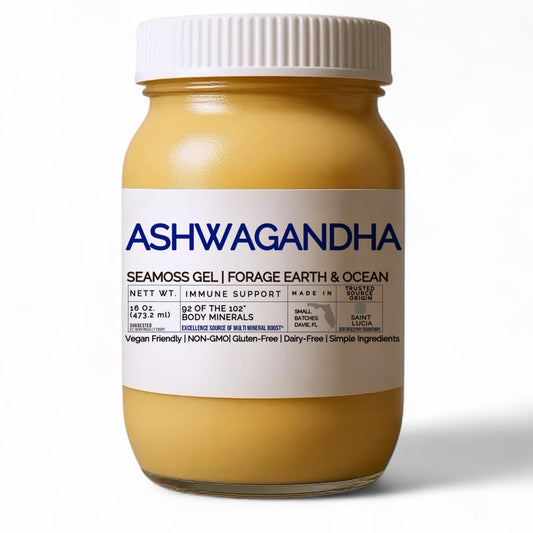 ASHWAGANDHA ORGANIC SEAMOSS GEL WILD HARVEST 92 MINERAL SUPERFOOD FROM ST. LUCIA