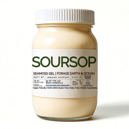 SOURSOP ORGANIC SEAMOSS GEL WILD HARVEST 92 MINERAL SUPERFOOD FROM ST. LUCIA