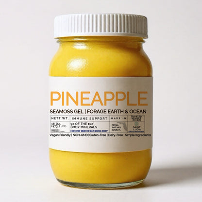 Pineapple Sea Moss Gel – Organic, Wild-Harvested Superfood from St. Lucia (92 Minerals · 16 oz)