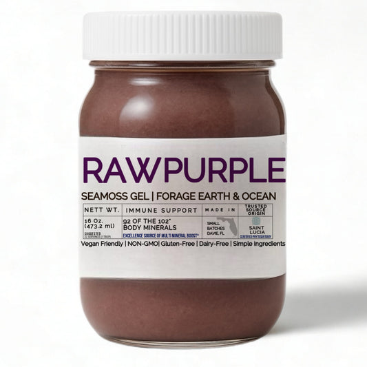 RAW PURPLE ORGANIC SEAMOSS GEL WILD HARVEST 92 MINERAL SUPERFOOD FROM ST. LUCIA
