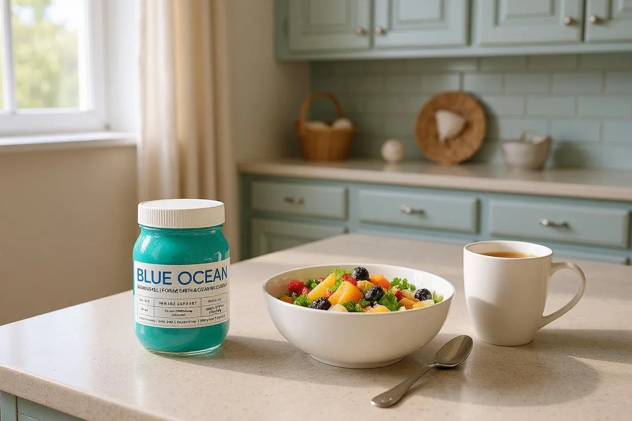 ORGANIC SEAMOSS GEL BLUE OCEAN WILD HARVEST 92 MINERAL SUPERFOOD FROM ST. LUCIA