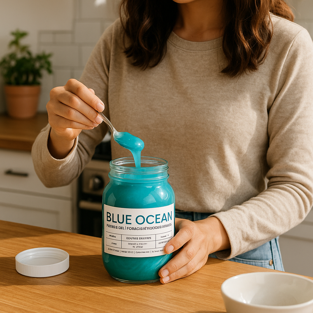 ORGANIC SEAMOSS GEL BLUE OCEAN WILD HARVEST 92 MINERAL SUPERFOOD FROM ST. LUCIA