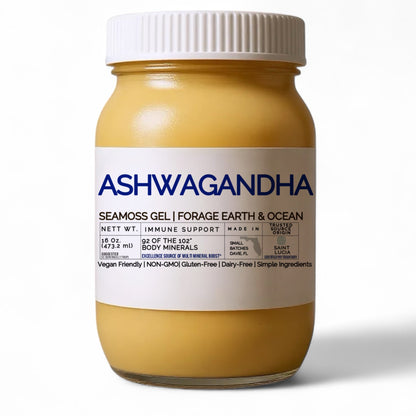 ASHWAGANDHA ORGANIC SEAMOSS GEL WILD HARVEST 92 MINERAL SUPERFOOD FROM ST. LUCIA