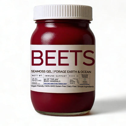 Beet Sea Moss Gel – Organic, Wild-Harvested Superfood from St. Lucia (92 Minerals ·16 oz)