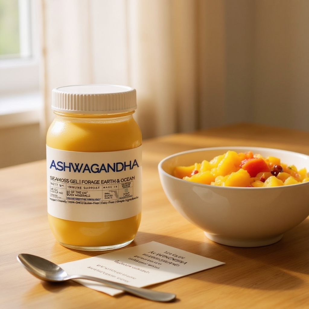 ASHWAGANDHA ORGANIC SEAMOSS GEL WILD HARVEST 92 MINERAL SUPERFOOD FROM ST. LUCIA