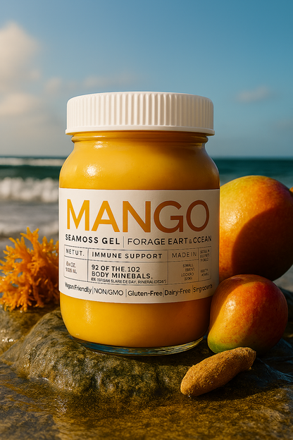 MANGO ORGANIC SEAMOSS GEL WILD HARVEST 92 MINERAL SUPERFOOD FROM ST. LUCIA