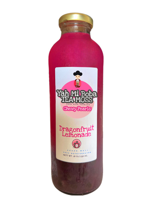 Dragonfruit Ginger Lemonade Boba Seamoss 18 oz.